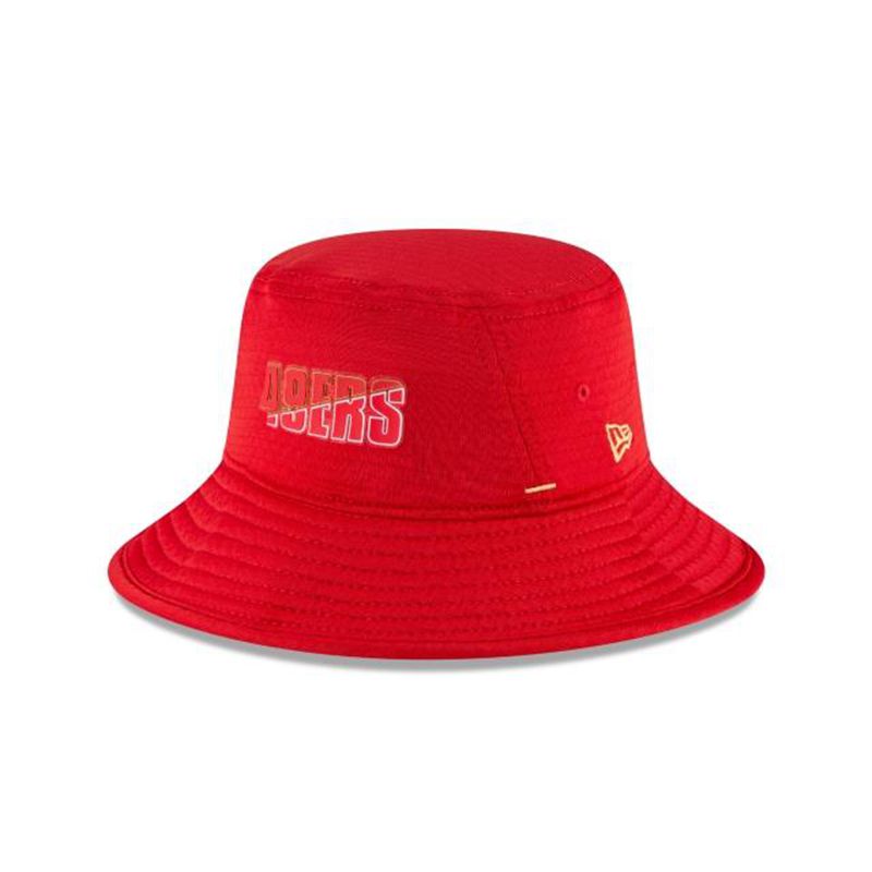 NFL San Francisco 49ers Official Summer Sideline Stretch (QAD3872) - Red New Era Bucket Hats